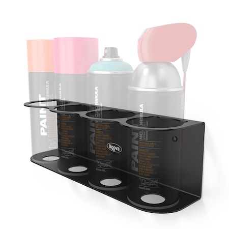 Koova Storage Rack, Steel, Black, 3.3 in W, 3.7 in H, 12.25 in L, Powder Coated KV-CAN-4